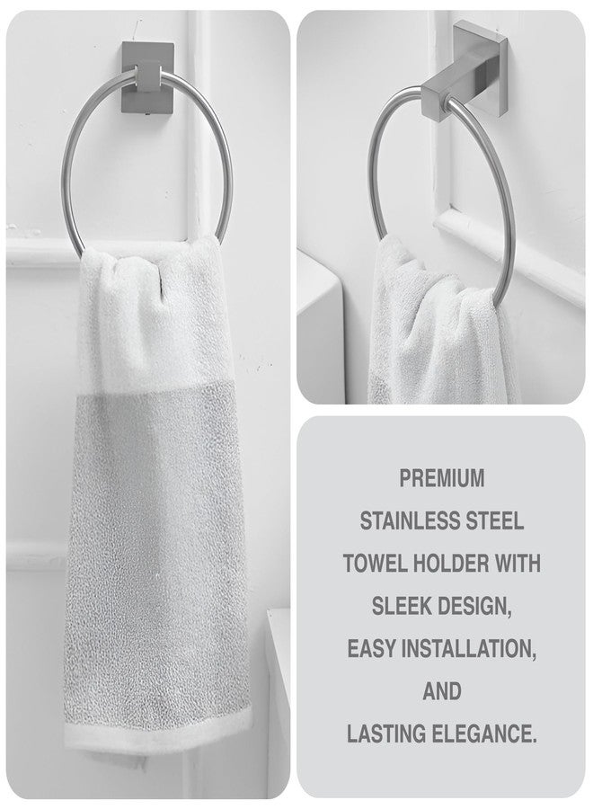 iBELL Round Towel Ring | Towel Holder for Bathroom, Kitchen & Washbasin | Napkin Holder with Chrome Finish - Silver - Image 2